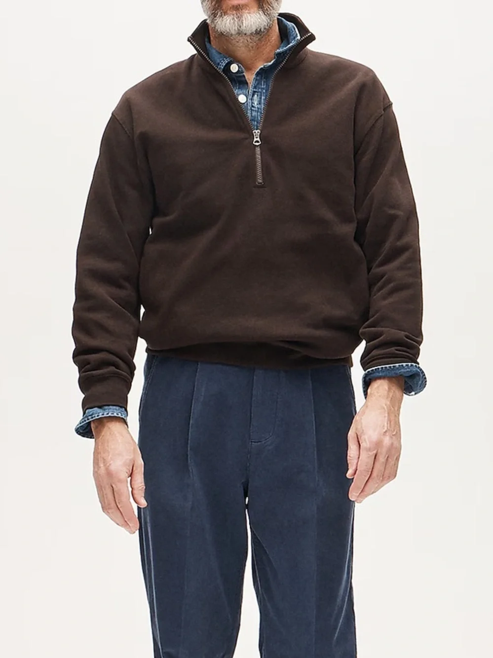 J crew earthen umber 83 fleece quarter-zip sweatshirt